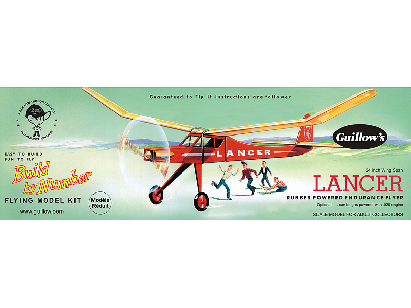 guillows-604-Lancer-Freiflug-Hochdeckermodell-mit-Ohren-Retro