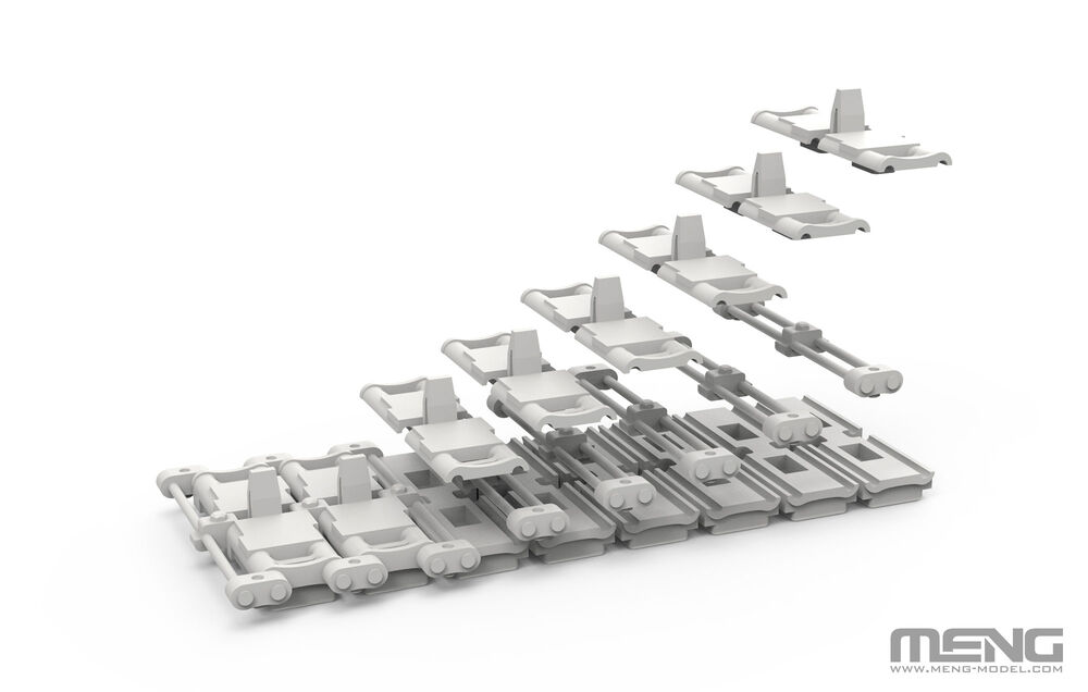 Meng-TS-055-7-Deutscher-Kampfpanzer-Leopard-2-A6-Plastikmodellbausatz-Ketteneinzelteile