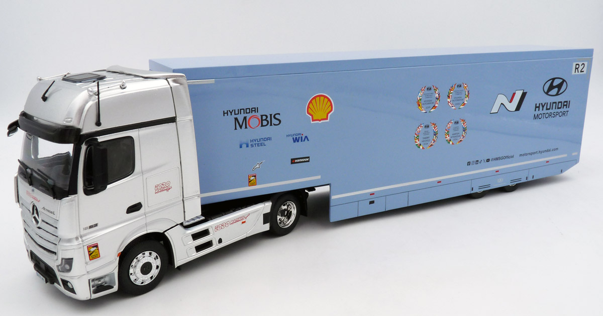 Ixo-TTR03622-1-Mercedes-Benz-Actros-MP4-WRC-Rally-Renntransporter-Team-Alzenau-Industriegebiet-Unterfranken-Korea