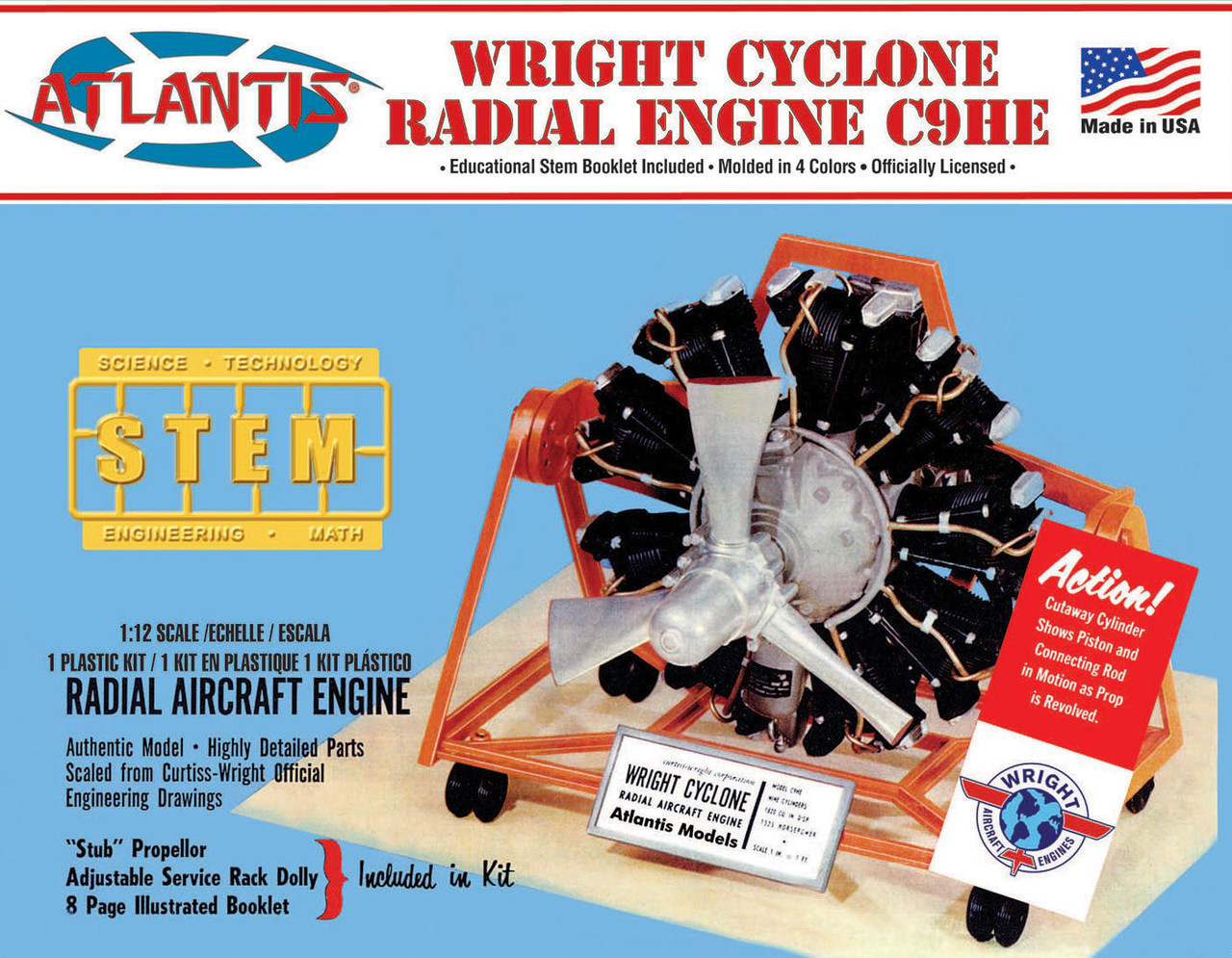 atlantis-models-M6052-1-Wright-Cyclone-Radial-Engine-C9HE-9-Zylinder-Sternmotor-Flugmotor-Kartonage atlantis-models-M6052-1-Wright-Cyclone-Radial-Engine-C9HE-9-Zylinder-Sternmotor-Flugmotor-Kartonage