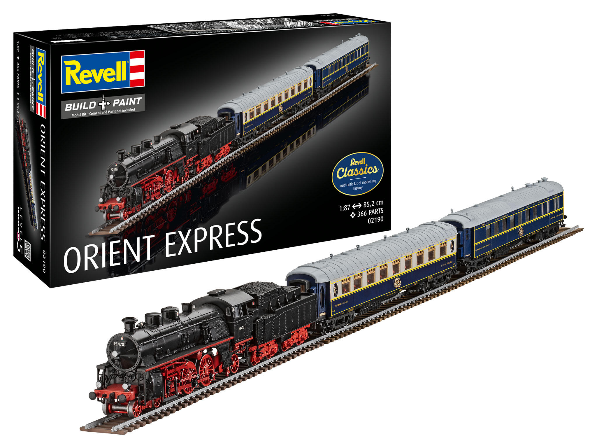 Revell-02190-1-Orient-Express-Modellzug-Standmodell-Bausatz-Filmzug