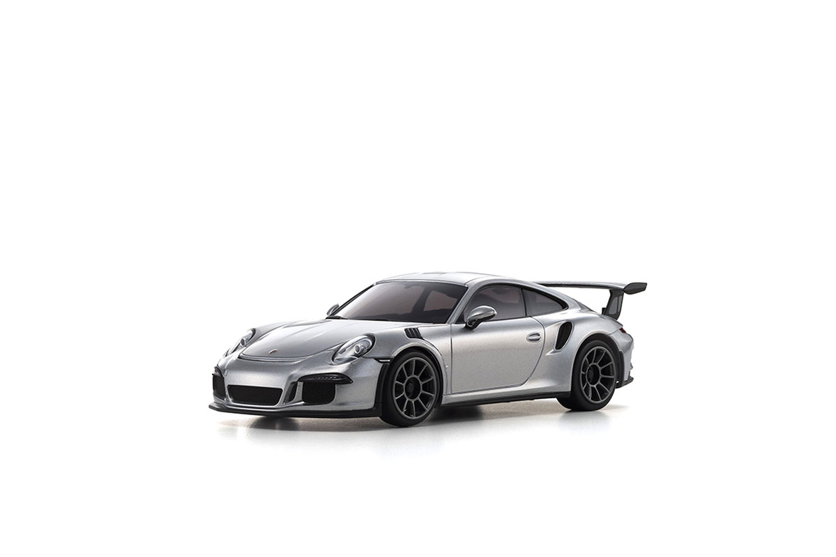 kyosho-32358S-2-Porsche-911-GT3-RS-GT-silbermetallic-Mini-Z-MR-04-RWD-Neu