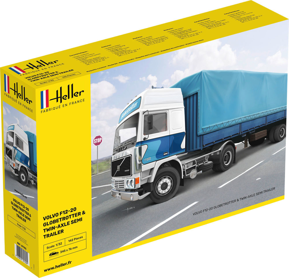 heller-81703-Volvo-F12-20-Globetrotter-twin-axle-semi-trailer