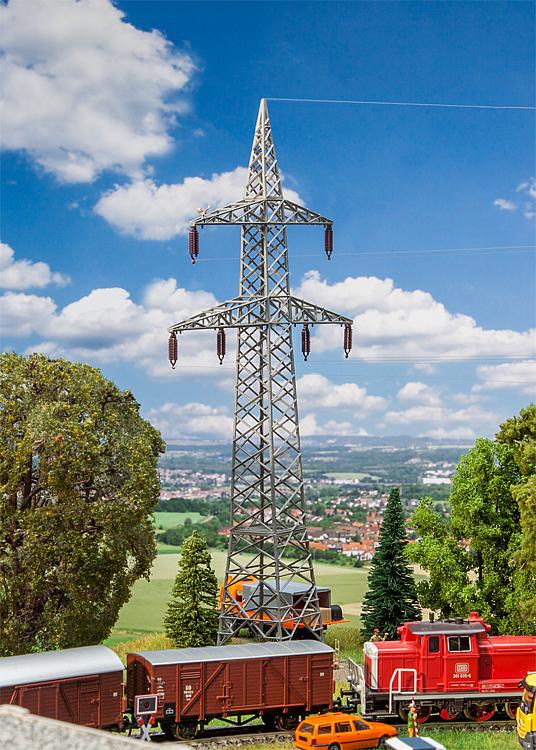 faller-130898-1-Freileitungsmasten-Hochspannungsleitung-Modelleisenbahn