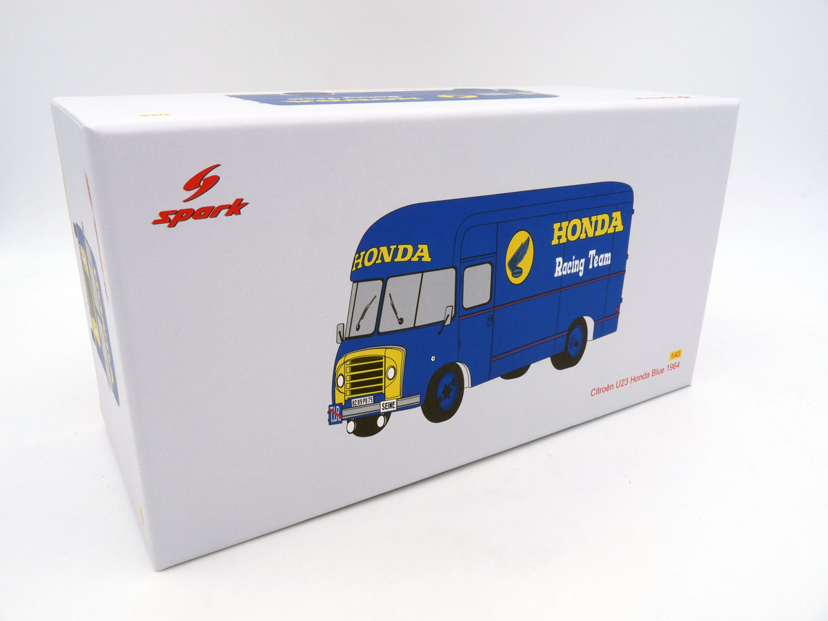 spark-S5950-4-Honda-Racing-Team-Werksteam-Renntransporter-1964-blau-Kartonage