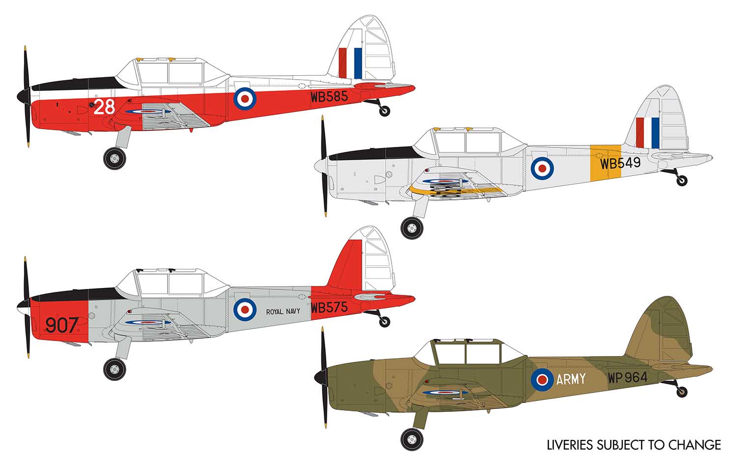 airfix-A04105-2-De-Havilland-Chipmunk-T-10-Trainer-Royal-Air-Force-historic-vintage-british-plane