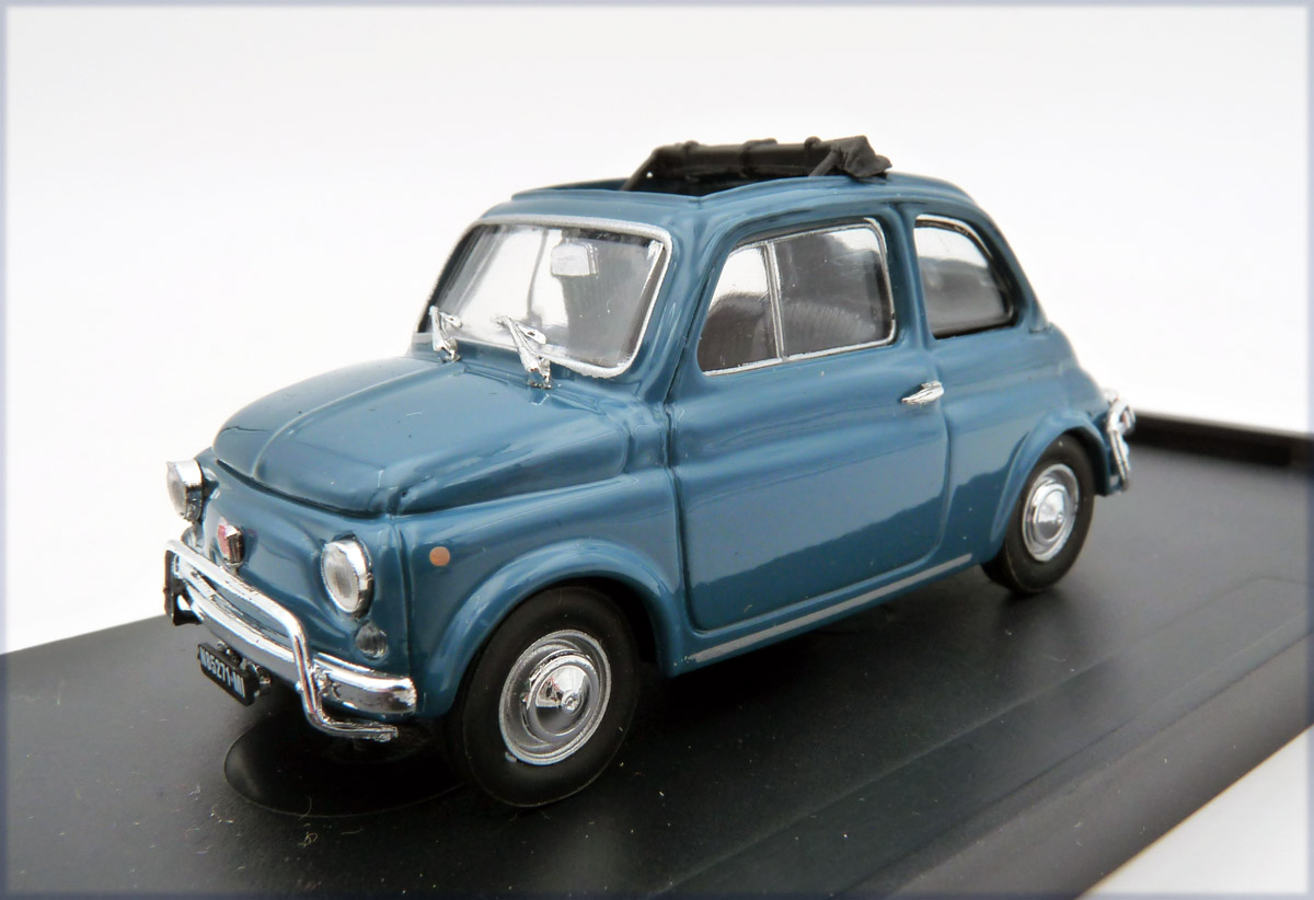 brumm-R464-06-1-Fiat-500L-Cinquecento-1969-1972-blu-turchese-nero-türkisblau-schwarz-Faltdach