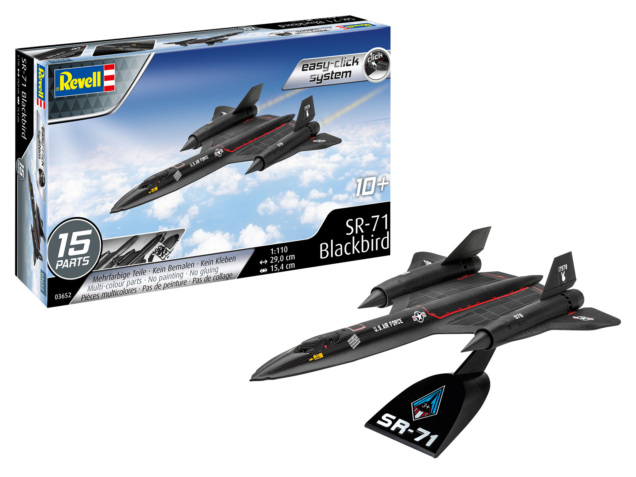 revell-03652-SR-71-Blackbird-Mach-III-Supersonic-Jet-easy-click-system-Bausatz