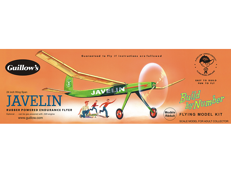 guillows-603-1-Javelin-Freiflugmodell-für-Streckenflug-Thermikmodell-Kastenrumpf