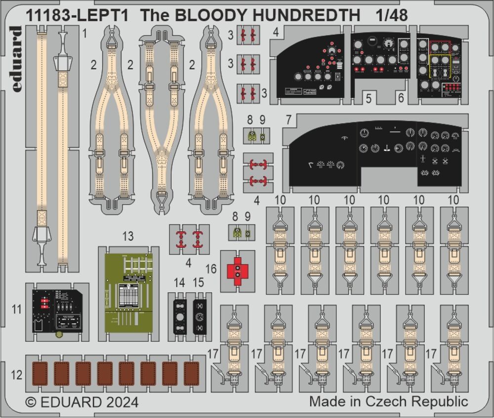eduard-11183-5-The-Bloody-Hundreth-1943-B-17F-Bomber-100th-bomb-group-foundation-Gurte-Panel eduard-11183-5-The-Bloody-Hundreth-1943-B-17F-Bomber-100th-bomb-group-foundation-Gurte-Panel