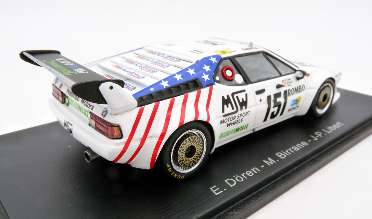 spark-S6410-2-BMW-M1-Waterloo-Motors-MSW-Edgar-Dören-Martin-Birrane-Jean-Paul-Libert-24h-Le-Mans-1985-151-Heckflügel