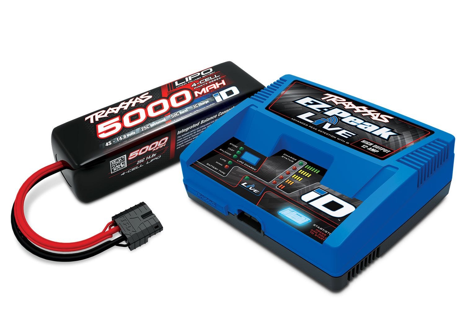 PACK CHARGEUR LIPO : 1 x CHARGEUR 2972X + 2 x LIPO 3S 5000MAH 2872X -  TRAXXAS 29