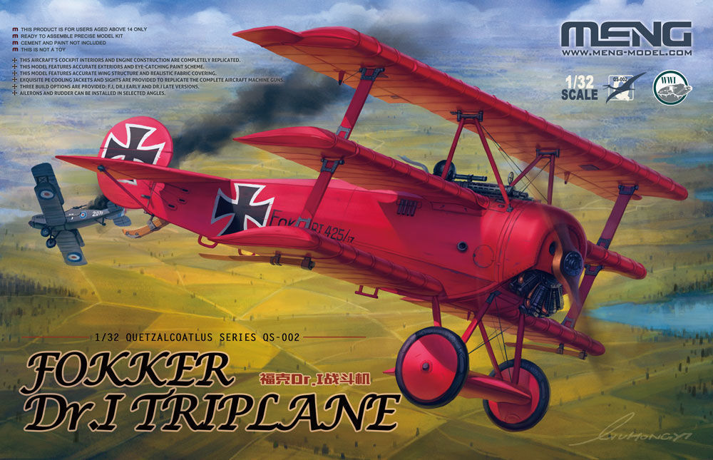 mengQS-002-1-Fokker-DrI-Dreidecker-Roter-Baron-Manfred-Freiherr-von-Richthofen-Kampfflieger mengQS-002-1-Fokker-DrI-Dreidecker-Roter-Baron-Manfred-Freiherr-von-Richthofen-Kampfflieger