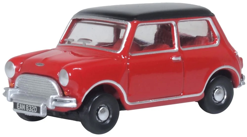 oxford-76MN012-Austin-Mini-Cooper-1275-S-Tartan-Red-Black-rot-schwarz-swingin-sixties