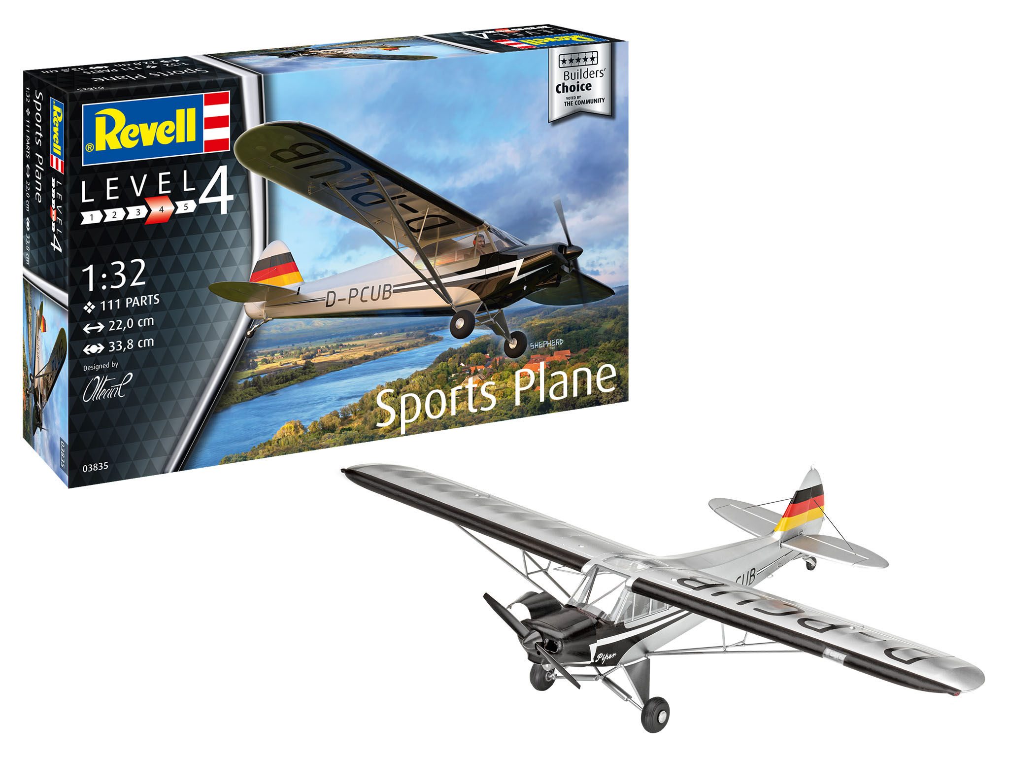 revell-03835-PA-18-Sports-Plane-Builders-Choice-Sportflugzeug-Leichtflugzeug-Klassiker