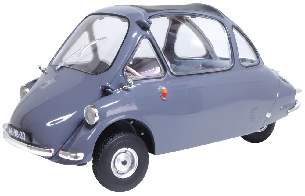 oxford-18HE005-1-Heinkel-Kabine-Trojan-grau-Modellauto-vorne oxford-18HE005-1-Heinkel-Kabine-Trojan-grau-Modellauto-vorne