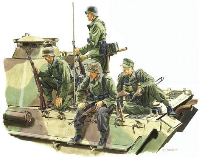 dragon-6156-Panzer-Riders-Lorraine-1944-dt-aufgesessene-Infanterie-Figuren