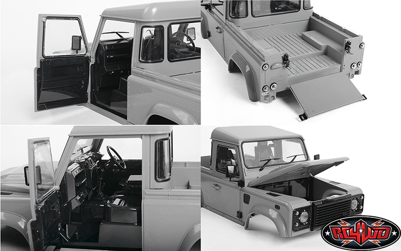 RC4WD-4-Land-Rover-Defender-D90-Karosseriesatz-für-Scale-Crawler-275-mm-Radstand-Hartplastik-Detailgetreu