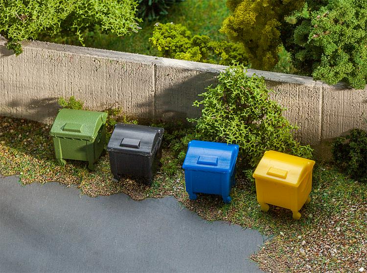 faller-180343-1-Müllcontainer-Mülltonnen