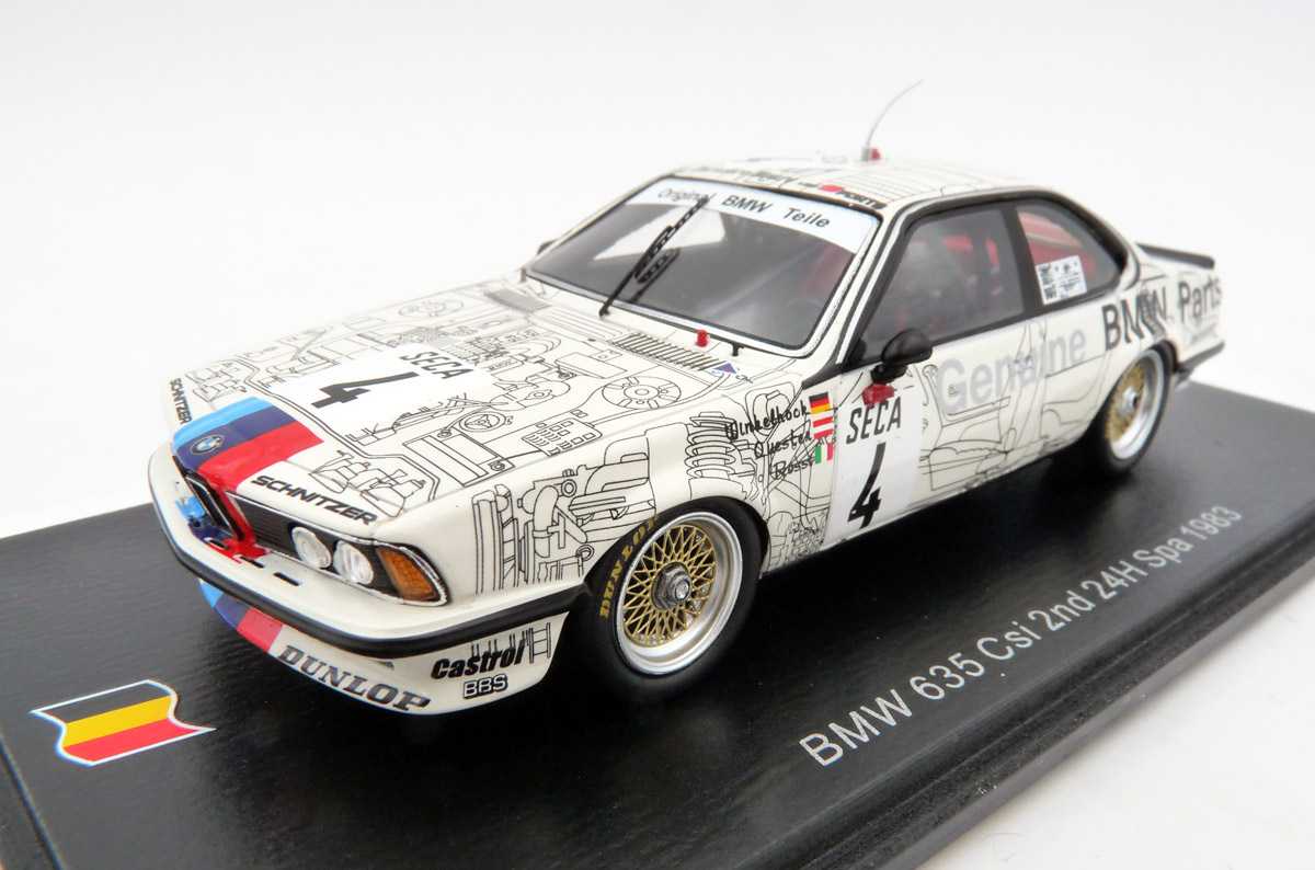 spark-SB654-1-Schnitzer-BMW-635-CSi-24h-Spa-1983-Winkelhock-Quester-Rossi-Original-BMW-Teile-Eterna