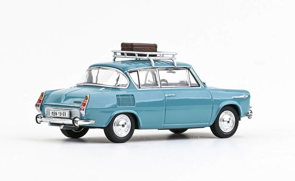 abrex-143AU-721HA-2-Skoda-1100MBX-1969-helltürkis-Dachgepäckträger-Sozialismus-Urlaub-Plattensee