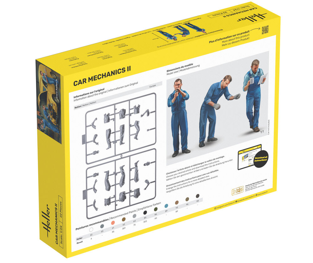 Heller-82756-2-Car-Mechanics-II-Automechaniker-Figurenbausatz-Modellfiguren-Einzelteile