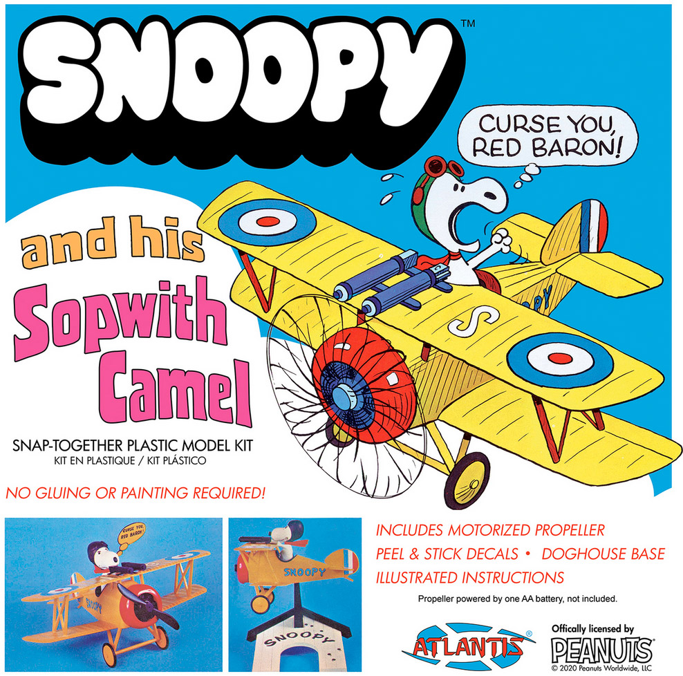 atlantis-models-74042-1-Snoopy-and-his-Sopwith-Camel-Curse-you-Red-Baron-snap-kit