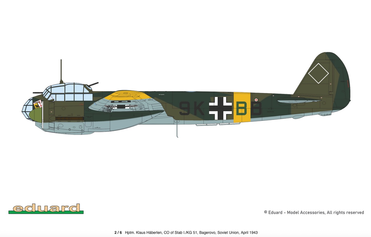 eduard-11194-6-Schnellbomber-Junkers-Ju-88-A-4-zweimotoriges-Flugzeug-Box-gelbes-Rumpfband