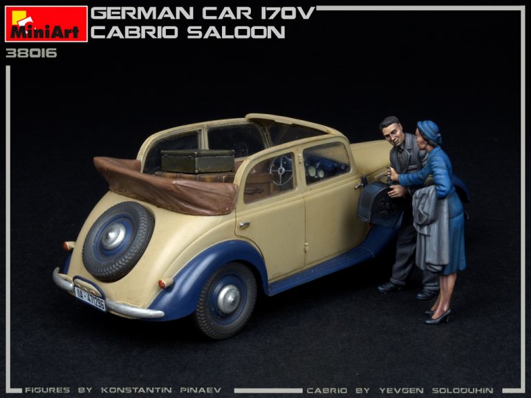 miniart-38016-3-Deutsche-PKW-Typ-170V-Cabriolimousine-Reichsautobahn