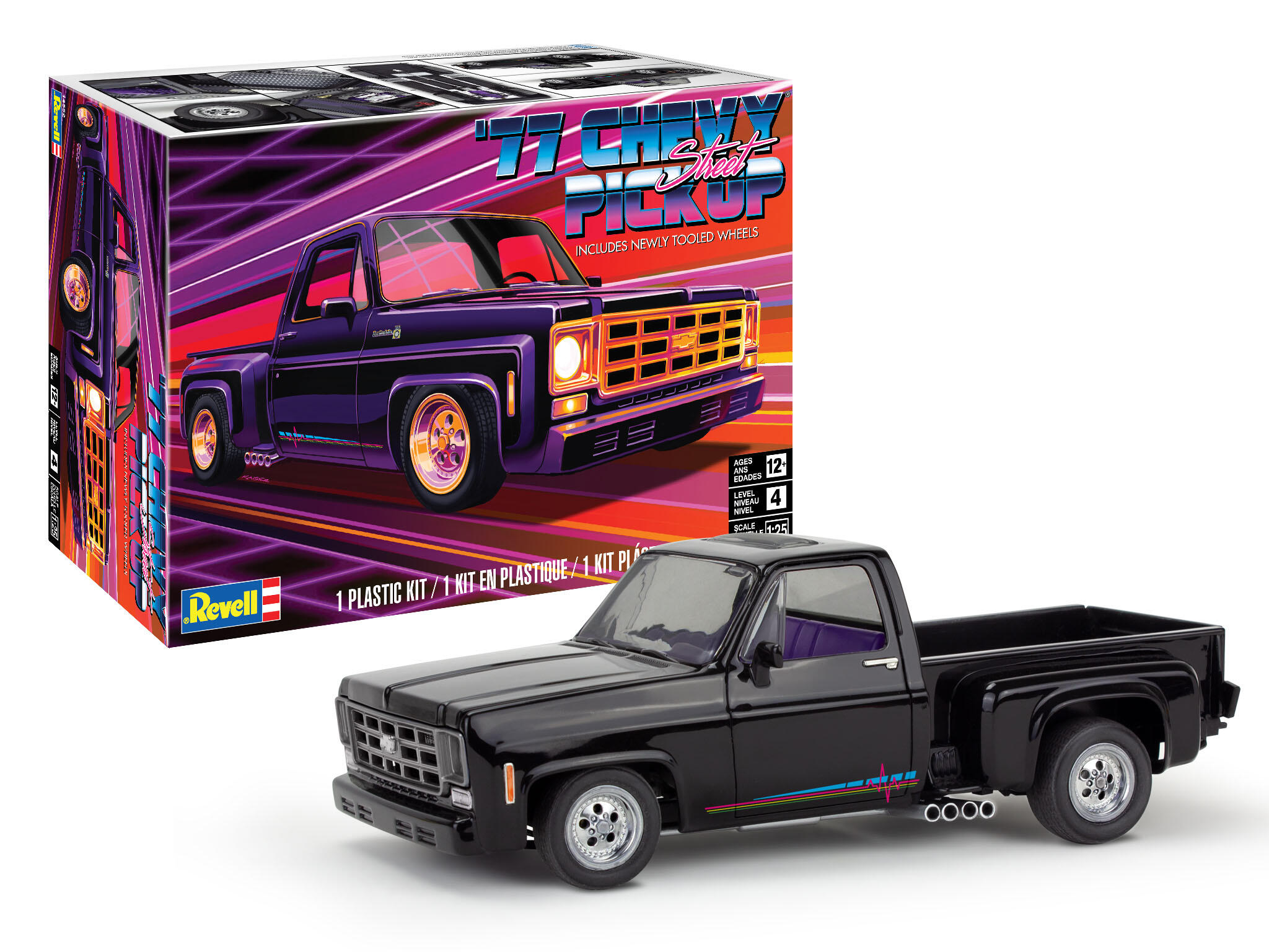revell-usa-14552-Chevrolet-Chevy-Street-Pickup-1977-Rod-V8-Custom