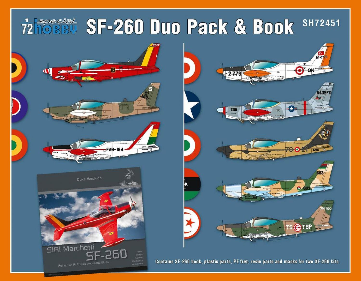 special-hobby-SH72451-1-SIAI-Marchetti-SF-260-Duo-Pack-and-book-limited-edition