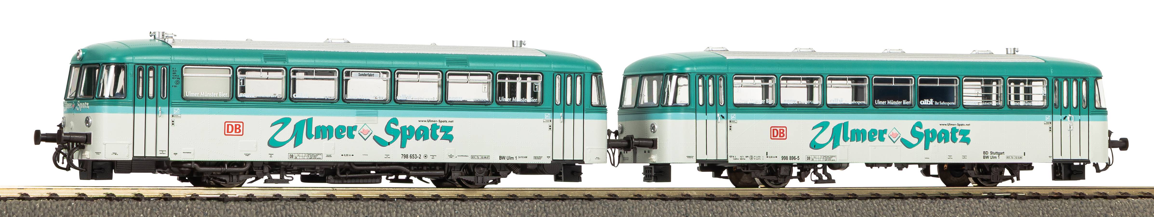 Piko-52149-Ulmer-Spatz-Schienenbus-VT-BR-798-Steuerwagen-VS-BR-998-DB-AG-Nebenstrecke-Diesel-Personenbeförderung-Modelleisenbahn
