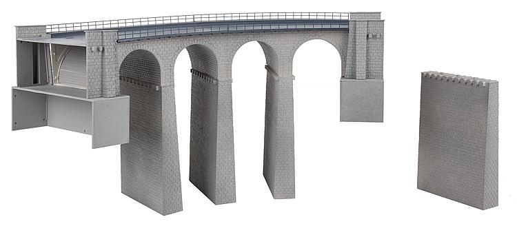 faller-120466-2-gebogenes-Viaduktset-zweigleisig-imposantes-Bauwerk