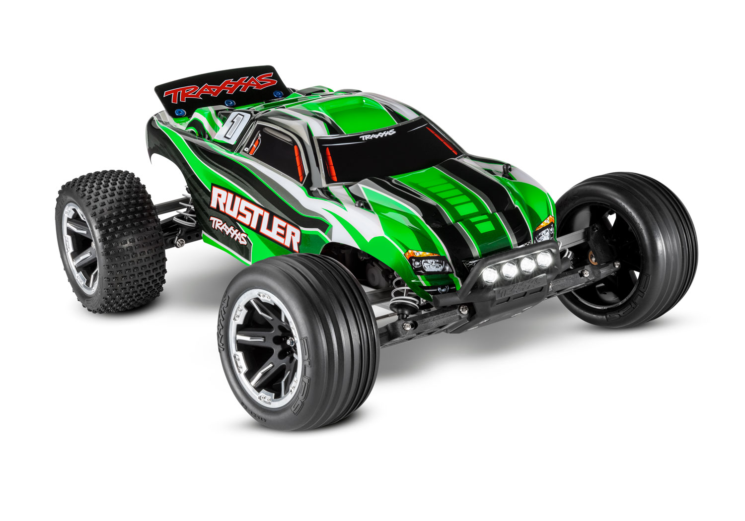 traxxas-37054-61-GRN-1-Rustler-Pickup-Truggy-LED-Lichter-grün
