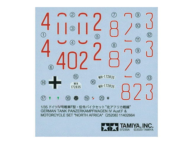 tamiya-25208-5-Panzerkampfwagen-IV-Ausf-F-DKW-Motorrad-Nord-Afrika-Decals tamiya-25208-5-Panzerkampfwagen-IV-Ausf-F-DKW-Motorrad-Nord-Afrika-Decals