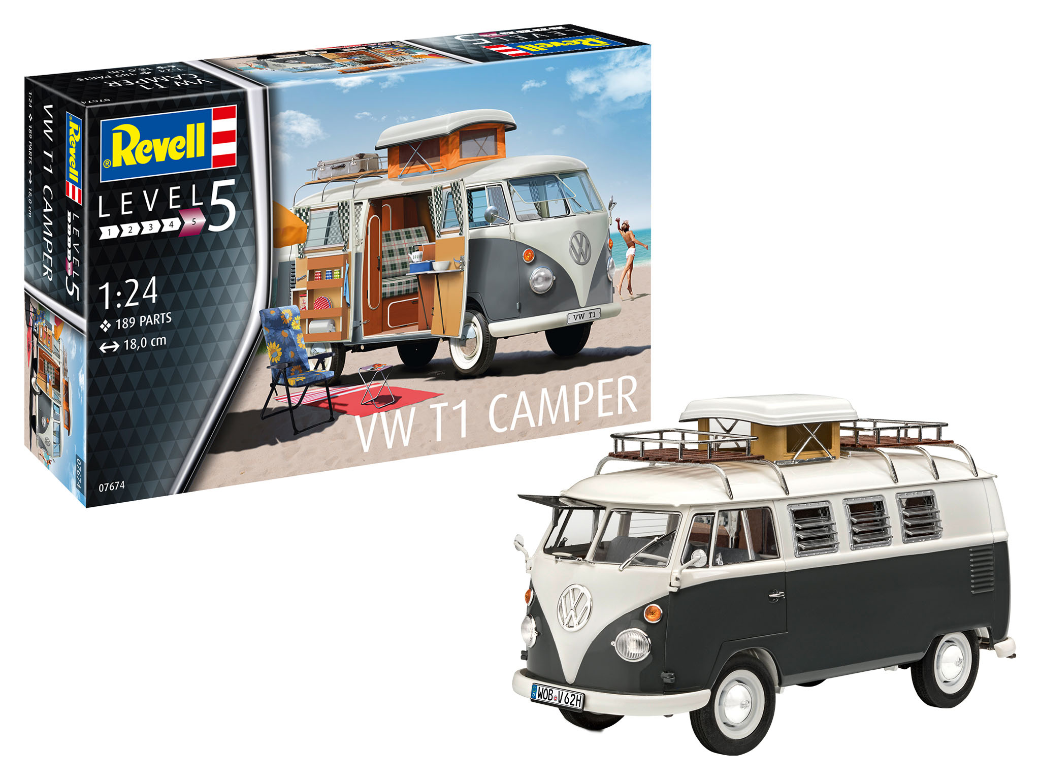 revell-07674-Volkswagen-T1-Camper-Bus-Familienausflug-Strand-Surfer