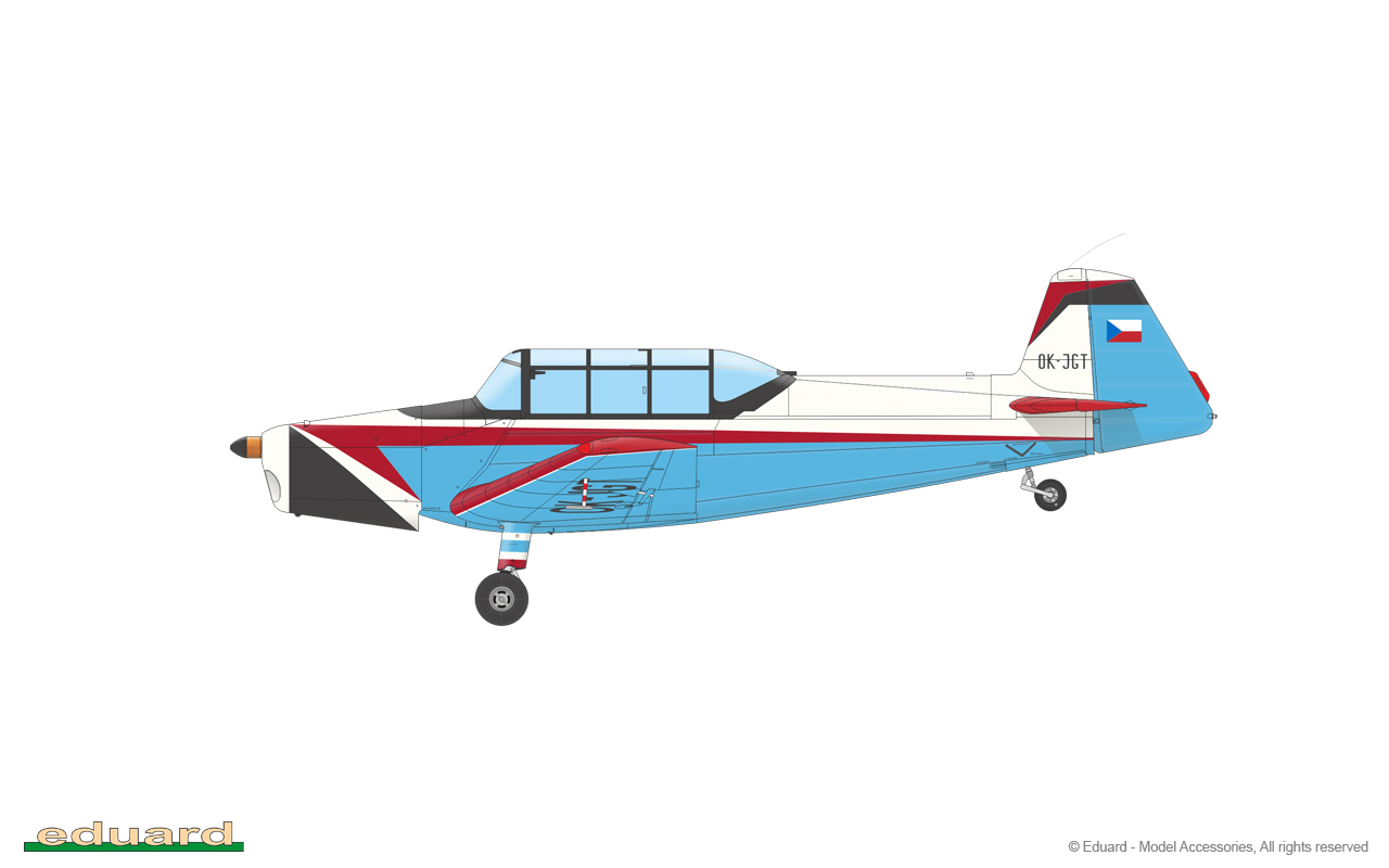 eduard-11156-6-Zlín-Z-126-Trenér-Akrobatic-Kunstflugzeug-Trainer-Schulflugzeug-Tiefdecker-Sportflzeug-limited-edtion-dual-combo