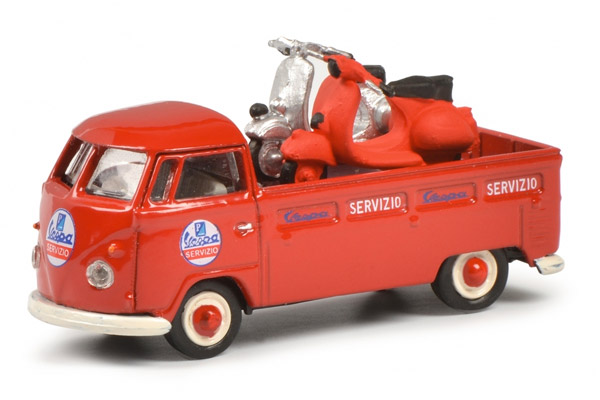 SCHUCO Modellino VW T1b Deutz Servizio Clienti - Scala 1:87, Colore Rosso/Bianco, Edizione Da Collezione