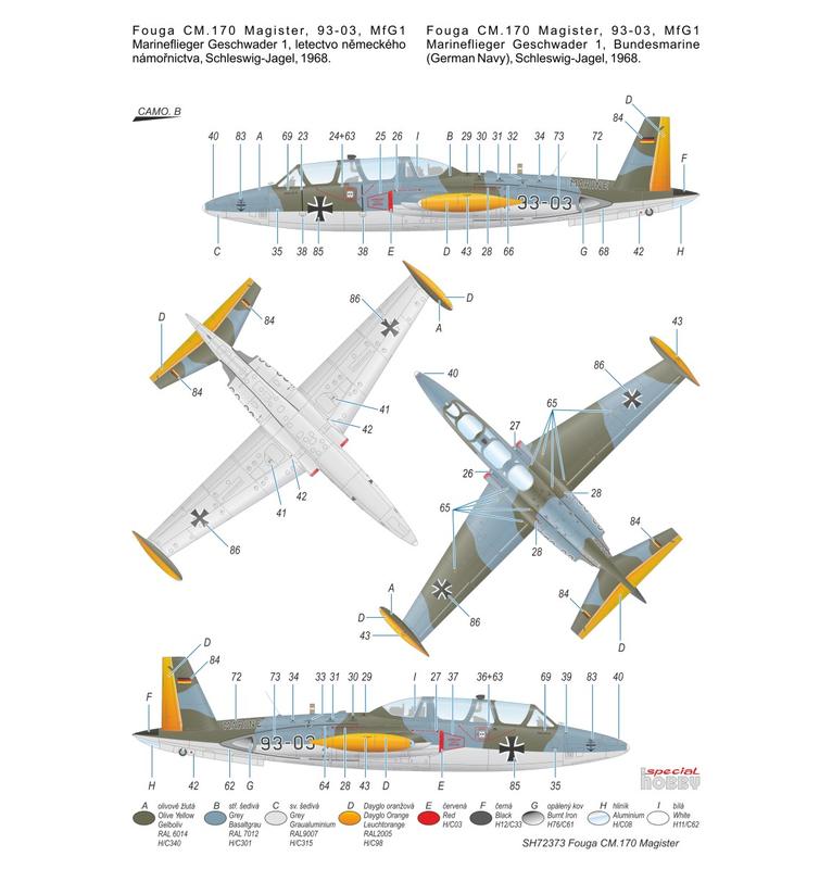 specialhobby-SH72373-5-Fouga-CM170-Magister-Bundesmarine-Marinefliegerkommando-German-Finnish-Austrian