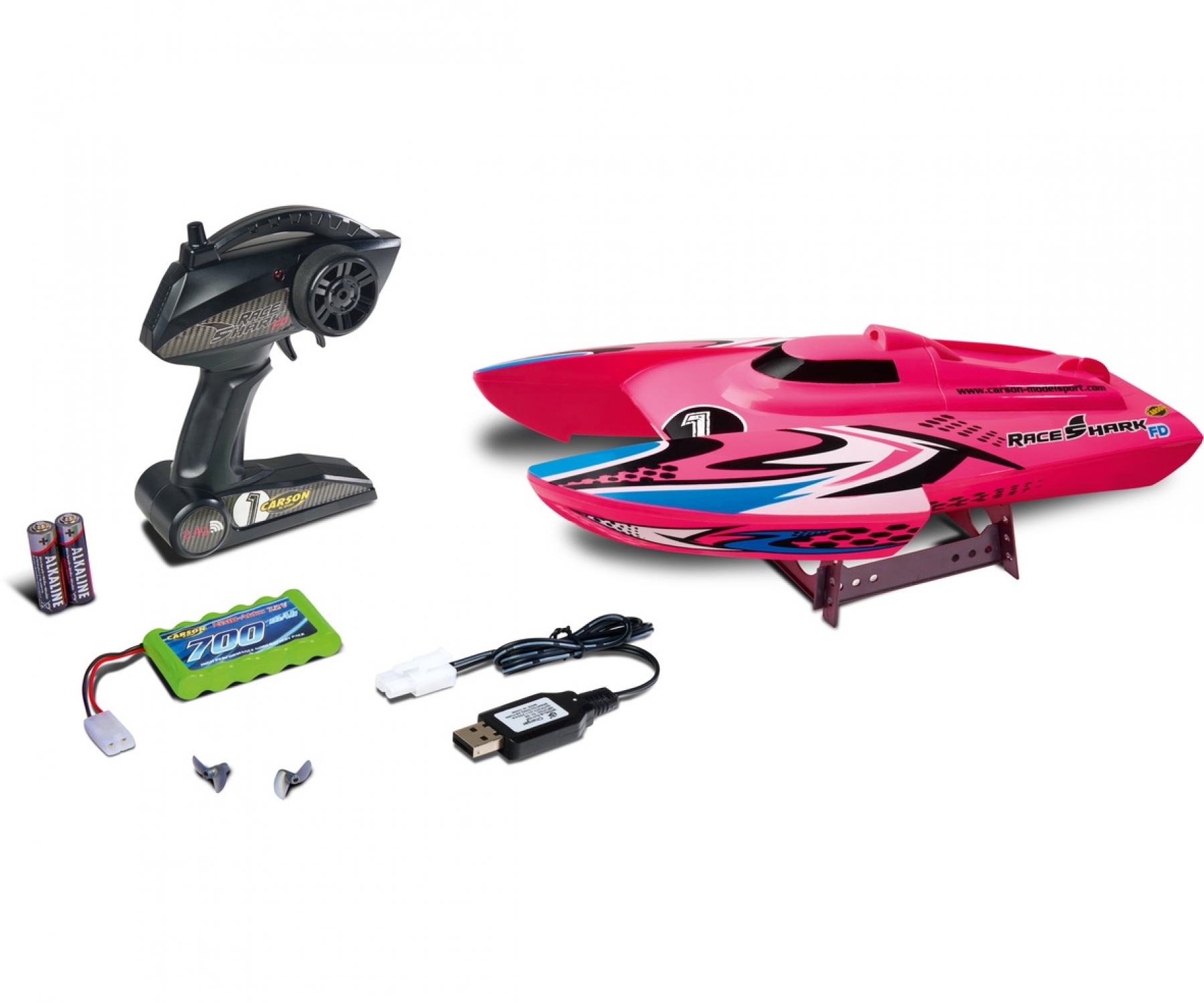 carson-500108037-RC-Rennboot-Race-Shark-FD-pink-Komplettset carson-500108037-RC-Rennboot-Race-Shark-FD-pink-Komplettset