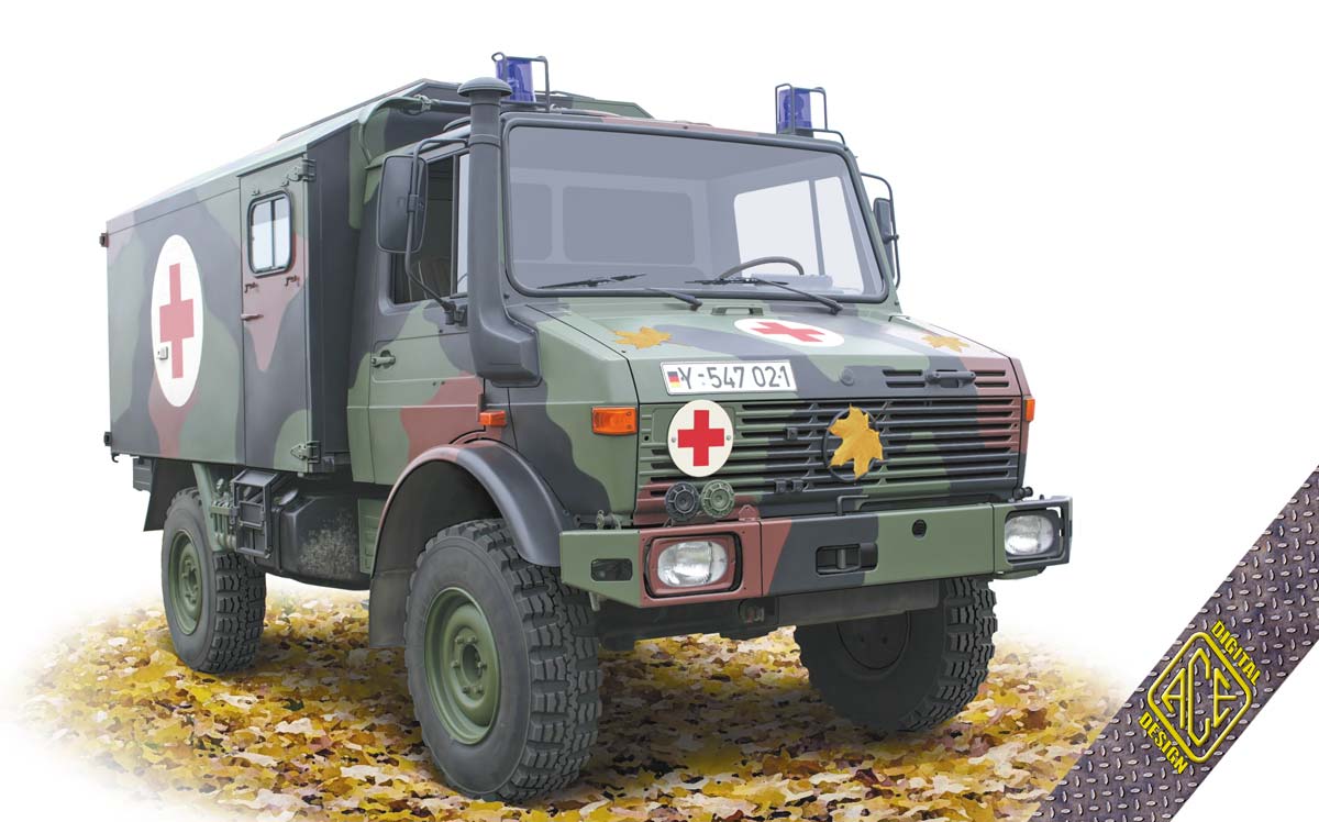 ace-model-72451-1-Unimog-U1300L-LKW-2t-gl-Bundeswehr-Sani-Sanitäter-Allrad-Gaggenau-Ambulance