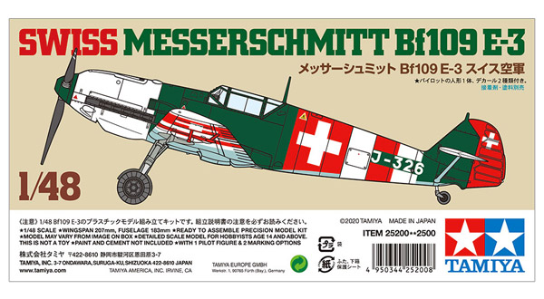 tamiya-25200-2-Schweizer-Messerschmitt-Bf109-E-3-white-box-series-kit