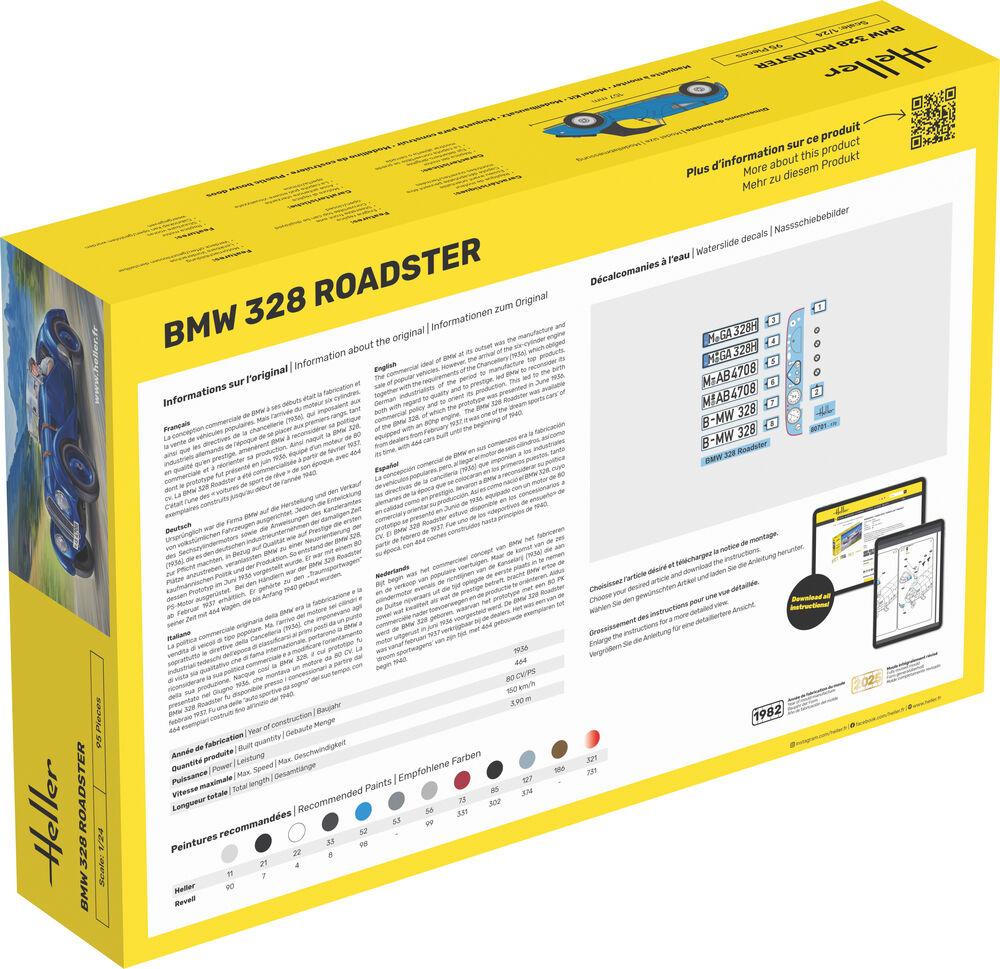 Heller-80701-2-BMW-328-Roadster-Vorkriegs-BMW-Modellbausatz