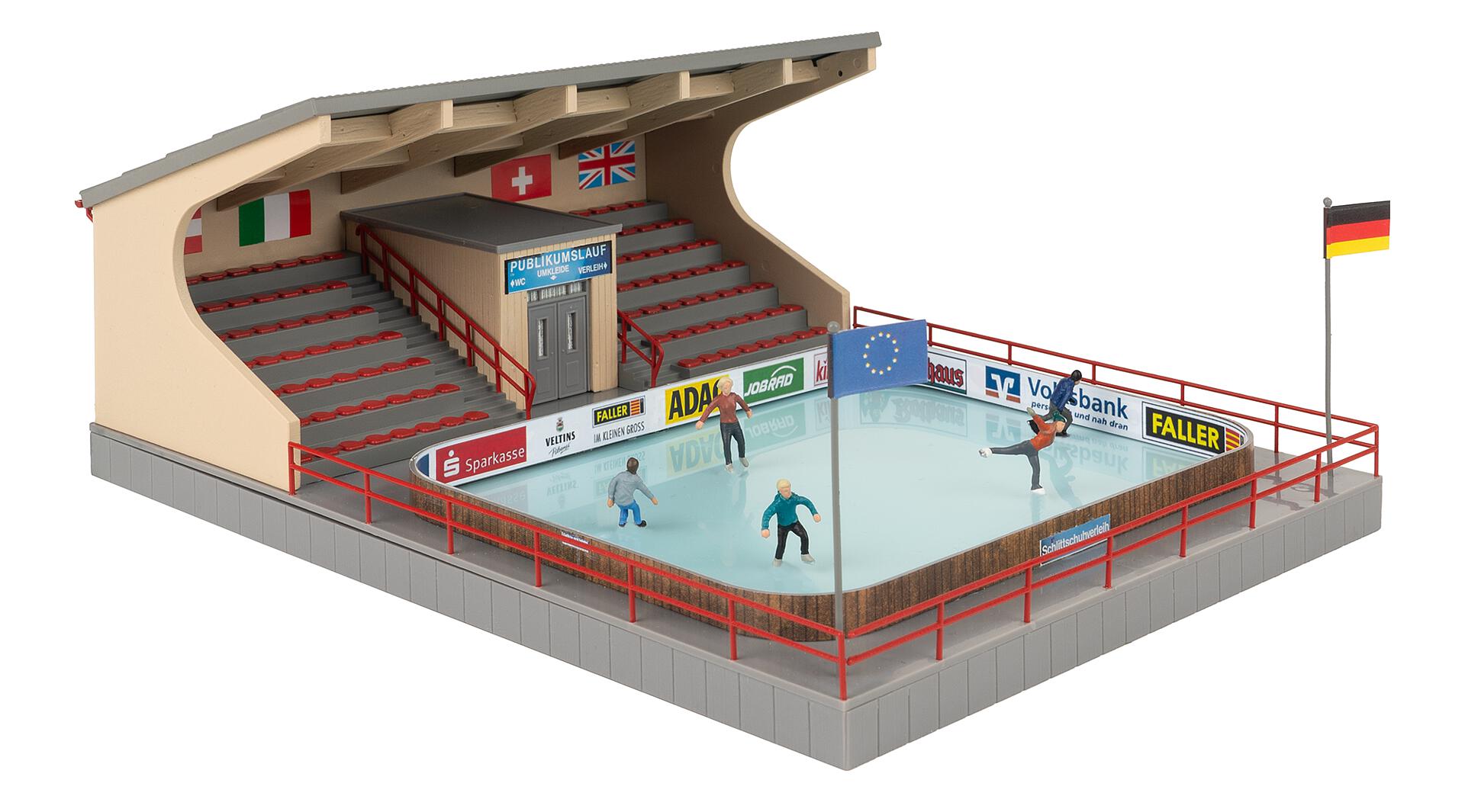 faller-134005-3-Kunsteisbahn-mit-bewegten-Figuren-Wintersport-Eisstadion