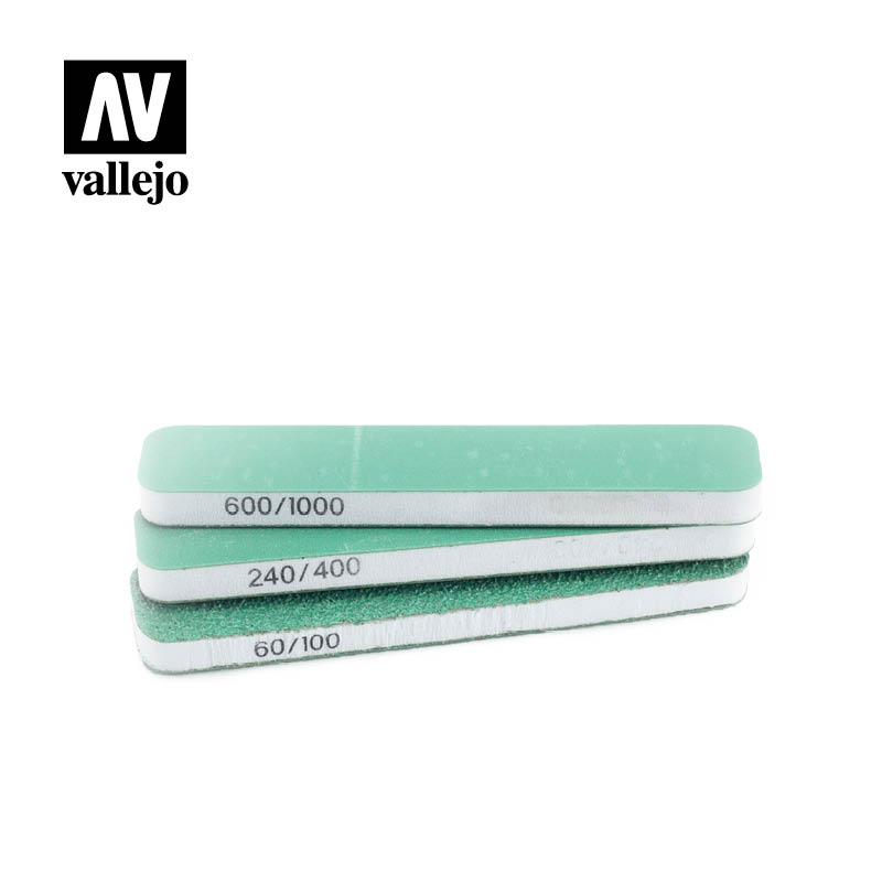 vallejo-T04001-1-Flexible-Schleifpads-Set-für-Modellbau-feine-Körnungen