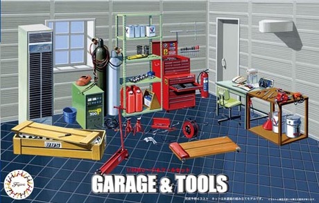 fujimi-116358-1-Garage-Tools-Komplettset-Diorama