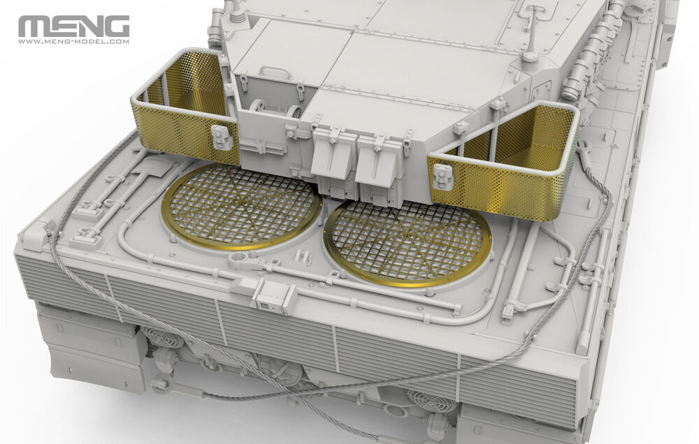 Meng-TS-055-5-Deutscher-Kampfpanzer-Leopard-2-A6-Plastikmodellbausatz-Metallteile