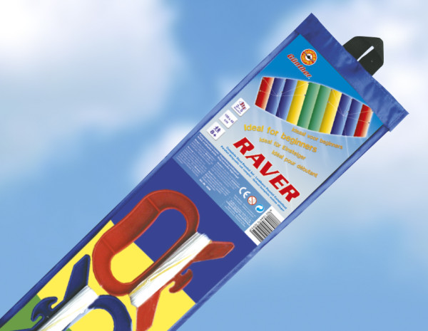 Günther-Flugspiele-1095-2-Raver-Parafoil-Stauwind-Drachen-Matte-Fallschirm-kleines-Packmaß-Packung