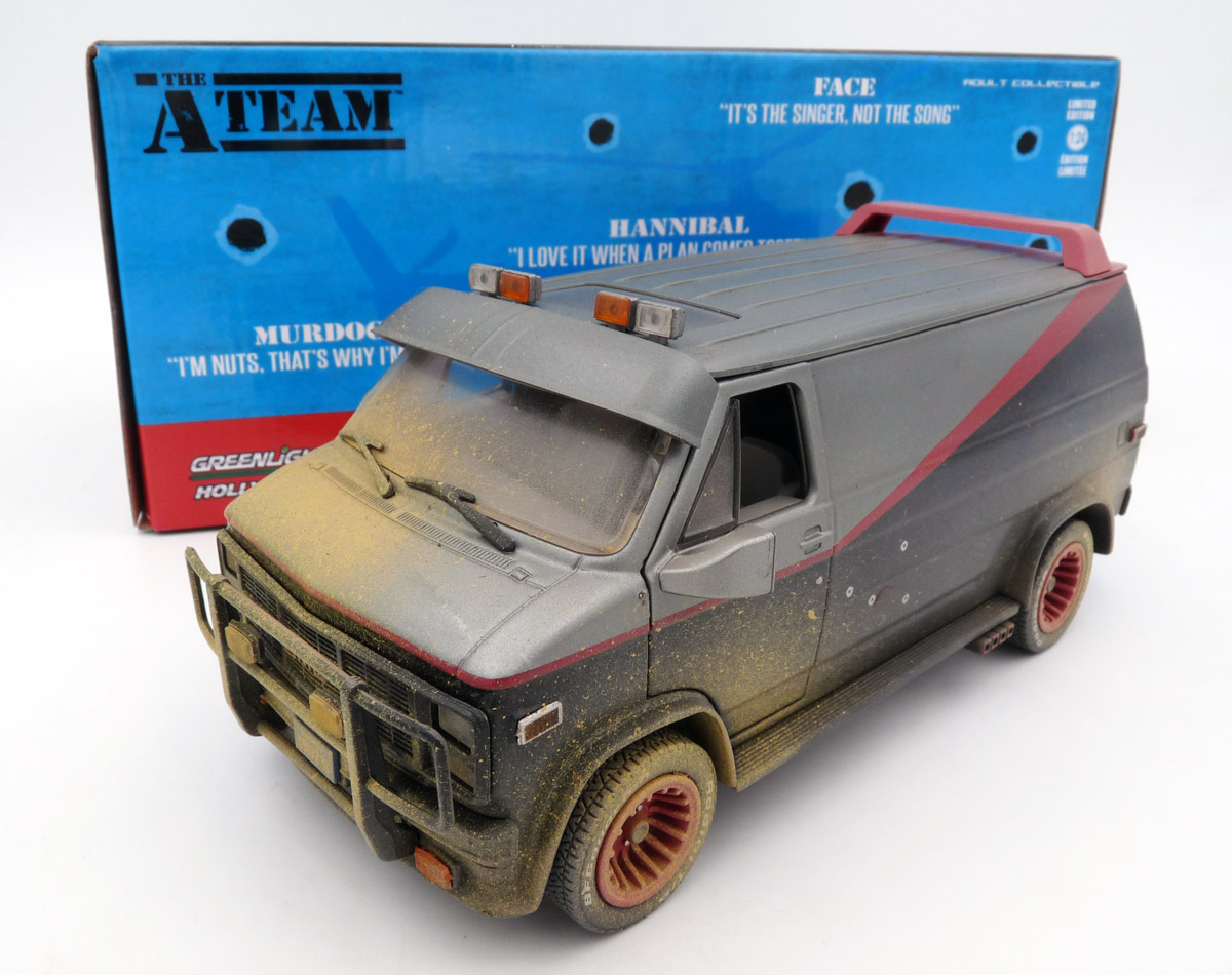 greenlight-84112-1-The-A-Team-1983-GMC-Vandura-Van-Hannibal-Face-Murdock-BA-gealtert