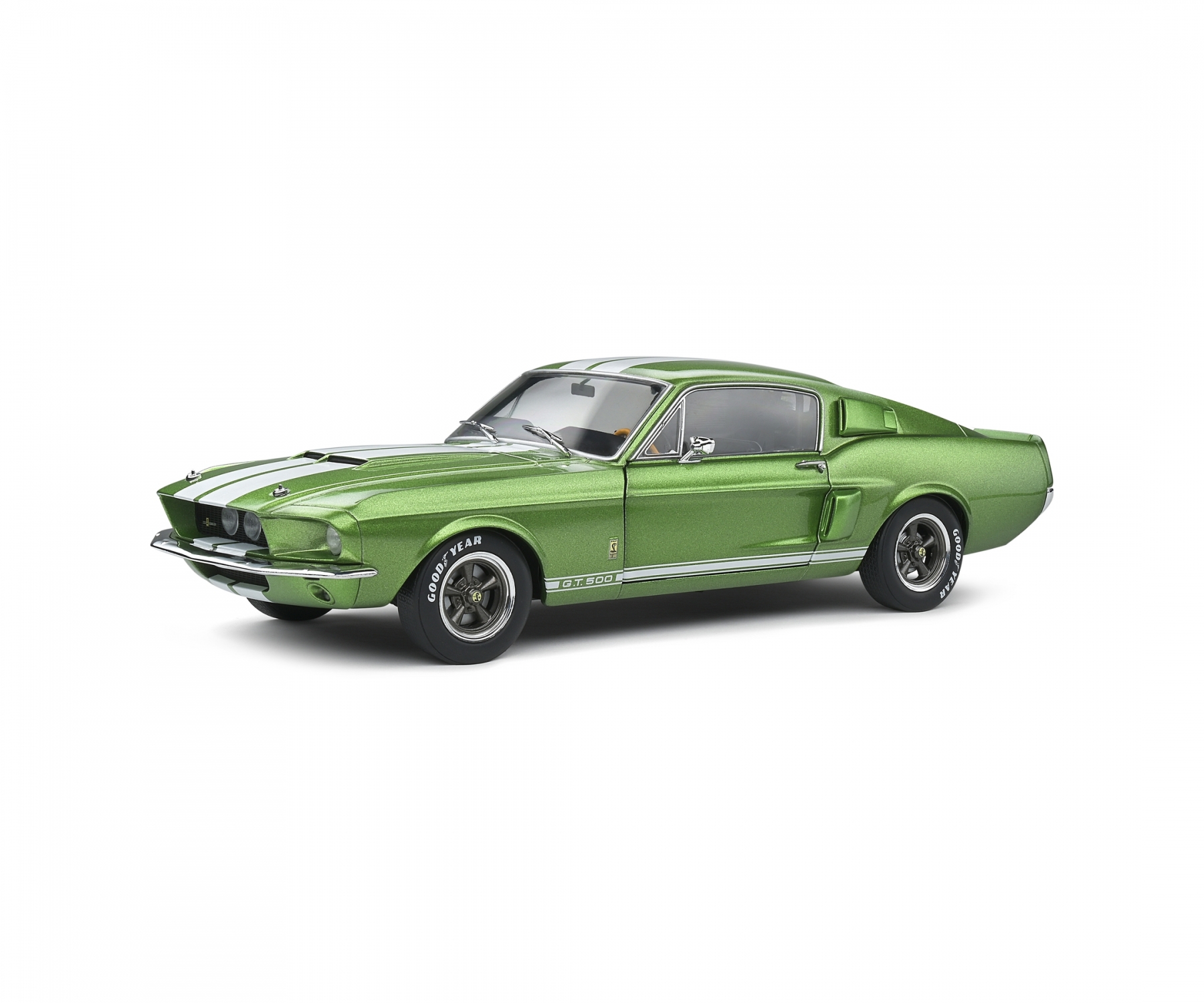 solido-S1802907-1-Shelby-Ford-Mustang-GT500-lime-green-white-stripes-1967-Ponycar